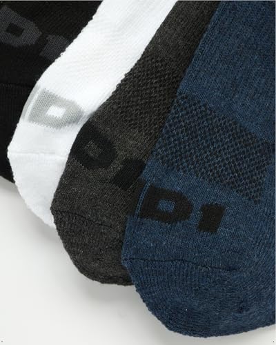 AND1 Men's Quarter Athletic Socks 12 Pack - Assorted, Cushioned, Breathable Mesh