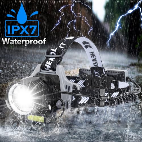 Rechargeable LED Headlamp 120000 Lumens Waterproof Camping & Hiking Light