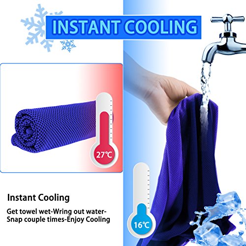 Cooling Towels 40 Pack with 8 Colors - 40x12 Inch Cold Towels for Sports & Hot Weather