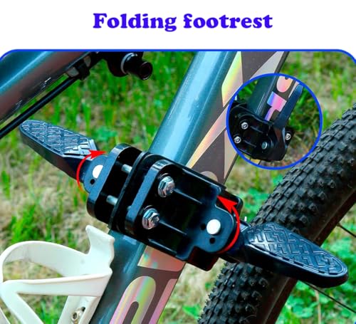 Kids Bike Seat for Mountain Biking - Detachable Front Mount with Handlebar & Foot Pedals for Ages 2-5