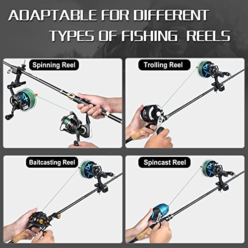 Fishing Line Spooler for Reels and Rods - Versatile Line Unwinding Tool with Clamp - Variation of Fishing Rod Clamp Spooler