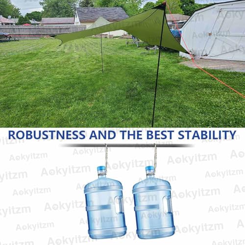 Adjustable Tent Poles 74.8 Inches - Black, Sturdy & Rustproof Camping Accessories - 2 Pack