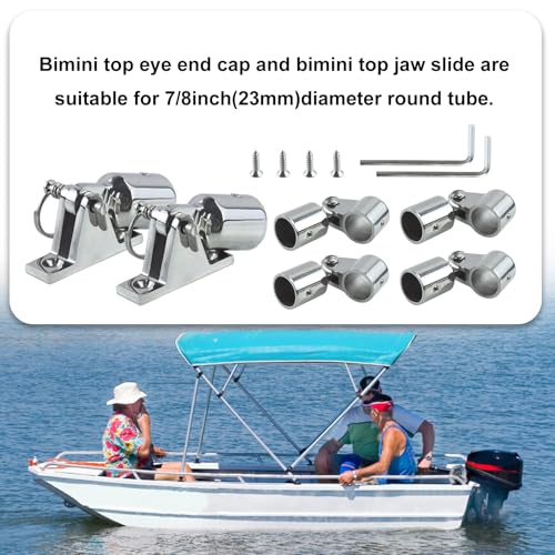 7/8 Inch Bimini Top Hardware Kit Stainless Steel Boat Fittings - Marine Grade