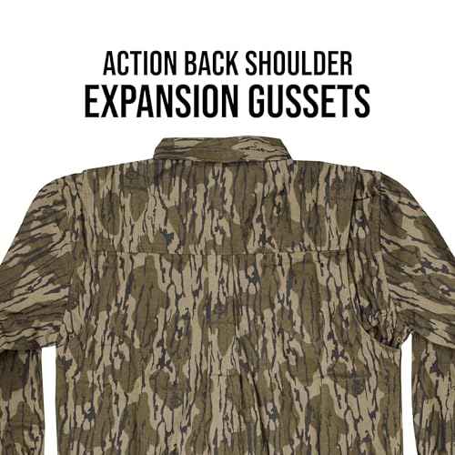 Mossy Oak Chamois Hunting Camo Shirt for Men | Heavyweight Cotton, Button Down Shirt with Pockets