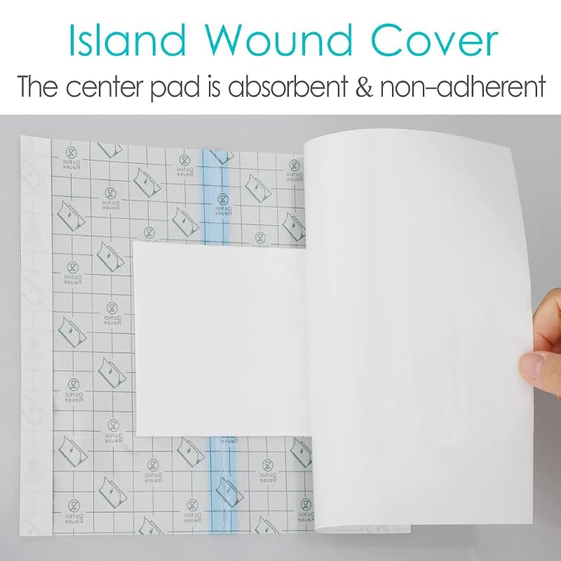 Waterproof Shower Cover with Non-Stick Center Pad (6x6 inch, Pack of 25) for Post-Surgery Wounds