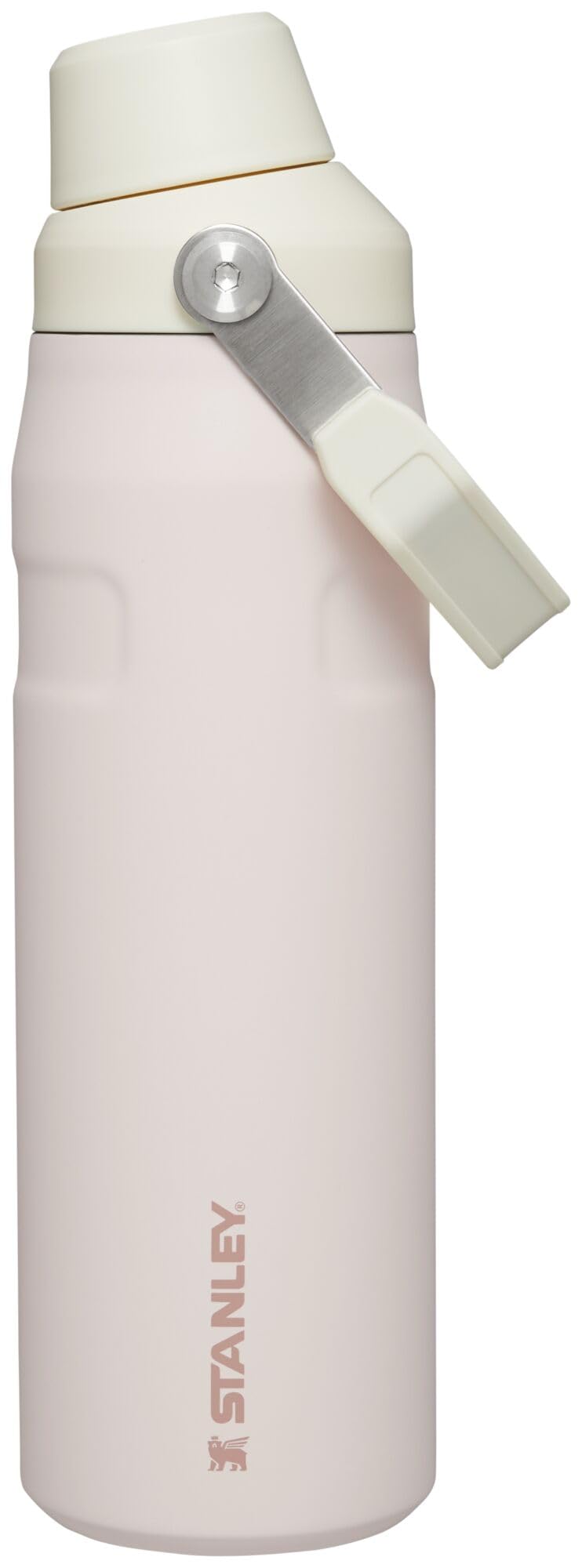Stanley IceFlow Fast Flow Water Bottle 24 oz | Angled Spout Lid | Lightweight and Leakproof for Travel and Sports | Insulated Stainless Steel | BPA-Free | Rose Quartz Glimmer