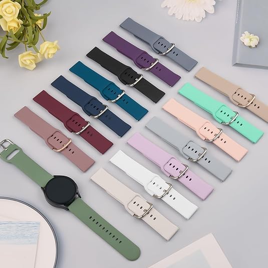 4 Pack Silicone Watch Bands for Garmin Vivoactive 6/5/3 – Smoke Purple, Milk Tea, Starlight, Pink Sand