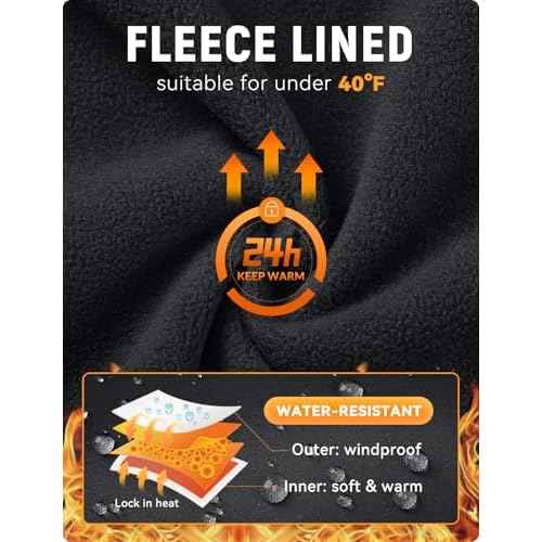 baleaf Men's Golf Vest Fleece Lined Softshell Sleeveless Jacket Water Resistant Cold Weather Running Gear Winter Pockets