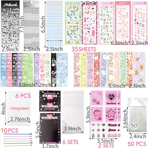 Kpop Photocard Holder Keychain Toploaders with Gift Sets, Holographic Card Sleeves & Stickers - Star II Variation