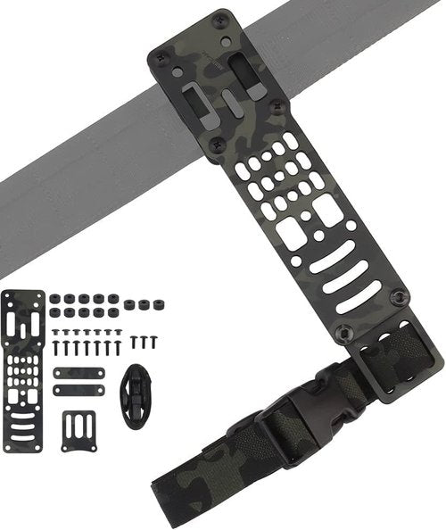 SINAIRSOFT Drop Leg Tactical Metal Modular Holster Adapter MHA Leg Strap Kit Quick Detach Plates for QLS, MLS, ELS Quick-Release Holster Systems (MCBK)