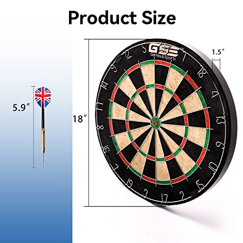 Pro Bristle Dartboard Set with 6 Steel Tip Darts - Official Size 18 Inch