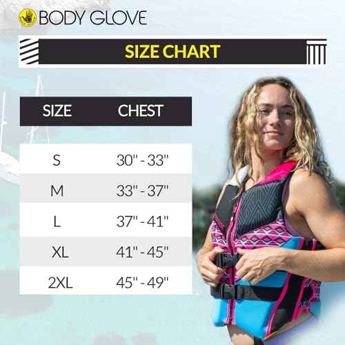 Body Glove Phantom Women's Neoprene Life Jacket, USCG and Transport Canada Approved PFD, Lightweight Life Vest, Great for Boating, Fishing, Kayaking, Rafting, Paddling