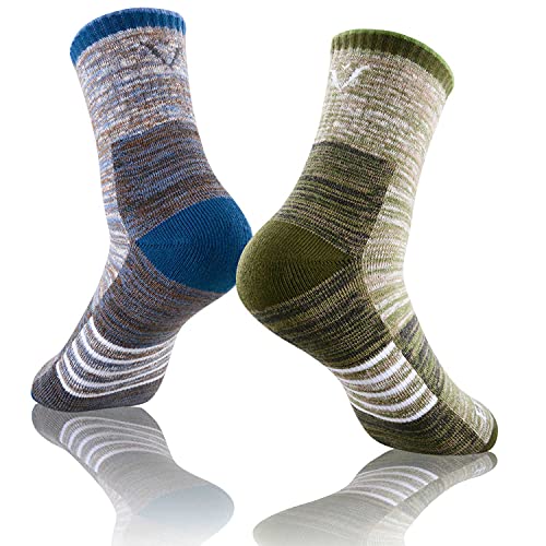 FEIDEER Women's Hiking Walking Socks, Multi-pack Outdoor Recreation Cotton Socks Wicking Cushion Crew Socks