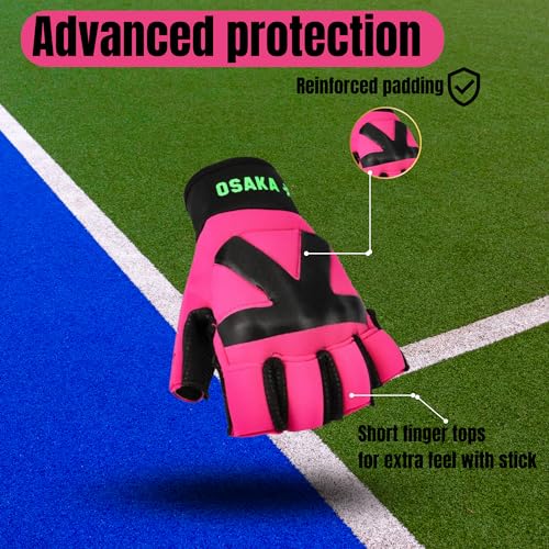 Field Hockey Glove - Osaka Armadillo 4.0 Left Hand Small Pink Enhanced Grip & Protection