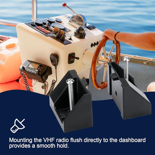 Marine VHF Radio Flush Mount Kit for Most Models - Durable ABS Bracket