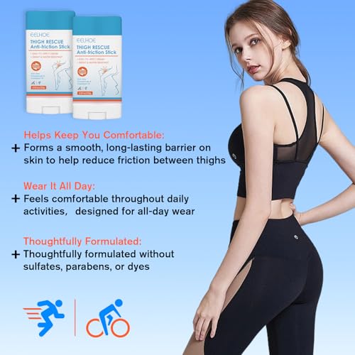 BanMida 0.8oz Anti Chafing Stick for Thighs & Body - 2-Pack, Daily Friction Prevention