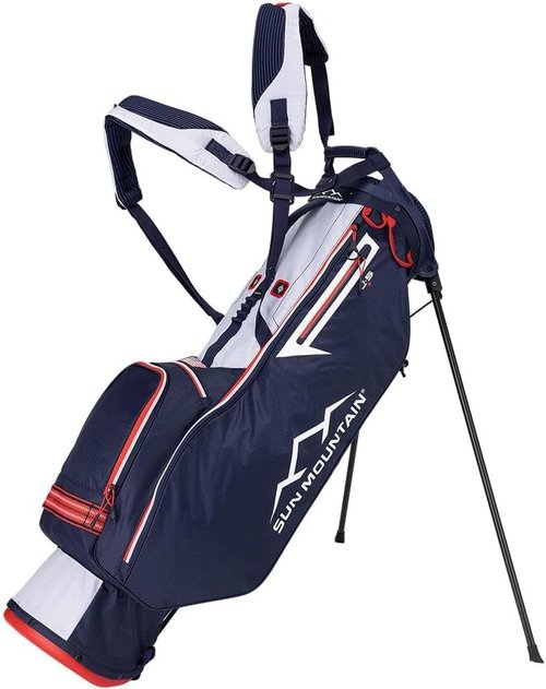 Sun Mountain 2024 2.5+ Golf Stand Bag - Navy-White-Red