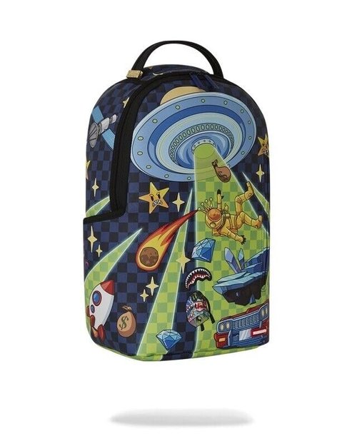 Sprayground Space Warped Backpack, Multicolor, 18H x 11.5W x 6D inches, Adjustable Shoulder Strap