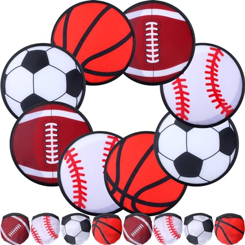 Kids Flying Disc Fans Set - 24 Portable Sports Fans with Bag, 9.84 Inch