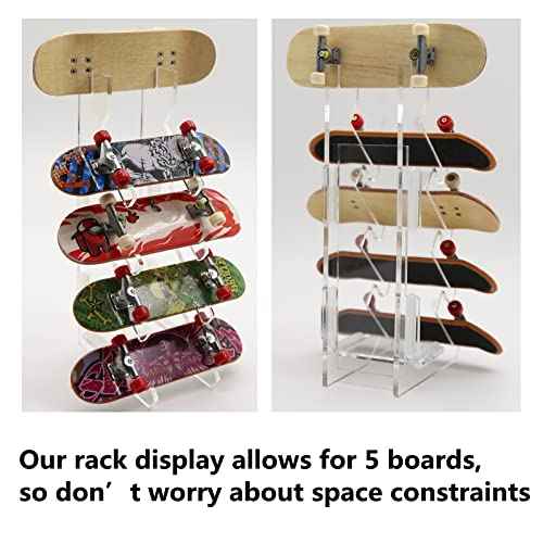 Finger Skateboard Display Rack, Pro Finger Board Racks Floor Stand, Five-Layer Angle Skateboard Holder, Mini Skateboard Storage Racks, Skateboard Decorative Stand, Robust and Easy to Install
