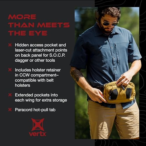 Vertx S.O.C.P. Tactical Fanny Pack, CCW Crossbody Waist Bag for Men and Women, Concealed Carry, EDC, Travel, Work