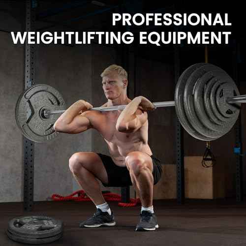 Fitvids Olympic 2-Inch Barbell Bar for Weightlifting and Powerlifting, 700 Pound Capacity, 2 Inch Diameter, Chrome, Multiple Sizes