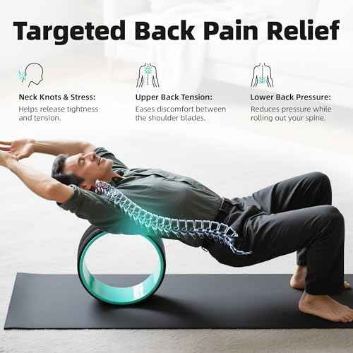 Back Roller Wheel Set of 4 with 2 Yoga Blocks ? Foam Back Stretcher for Pain Relief, Spine Cradle Deep Tissue Massage Roller for Stretching & Physical Therapy