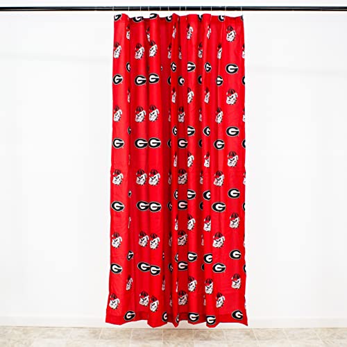 Georgia Bulldogs Shower Curtain Cover - Bright and Colorful 70 x 72 Inches with Buttonholes