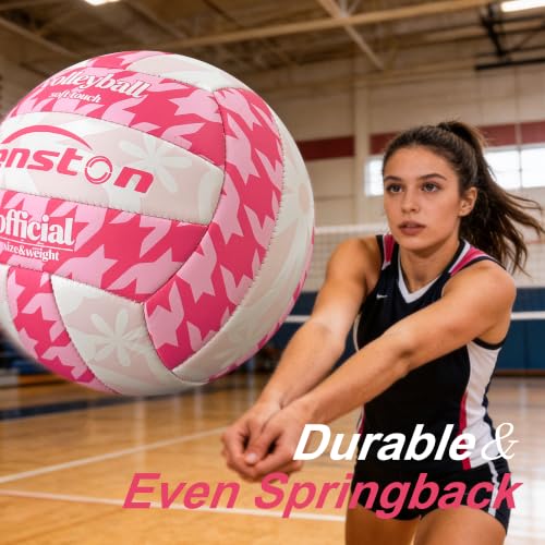 Official Size 5 Waterproof Volleyball - Hot Pink, Indoor & Outdoor Use