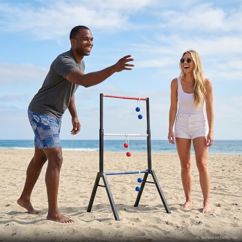 Metal Ladder Toss Game Set for Outdoor Games - Flag Variation