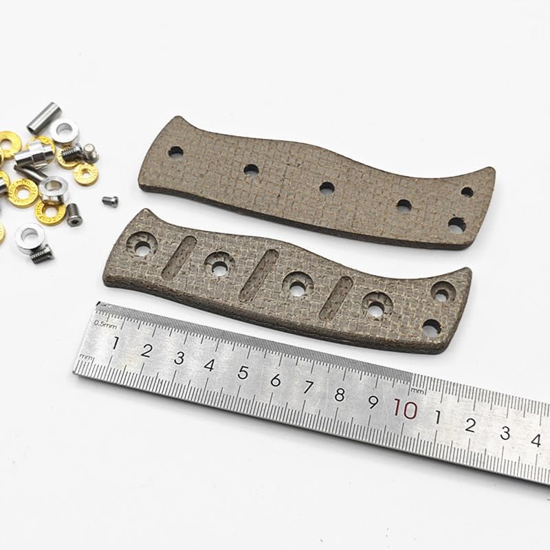 2Pcs Custom Micarta Handle Fit for Benchmade Fixed Adamas 375 Knife with Screws Sets DIY Scale Swap Repair Parts Patches Handle Replacement(Grey)