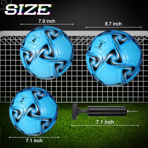 Deekin 6 Pack Kids Soccer Balls with Pump Size 4 Bright Colors Bulk
