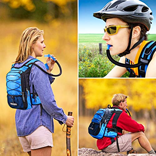 Green Hydration Backpack with 3L Water Bladder for Running, Cycling & Hiking