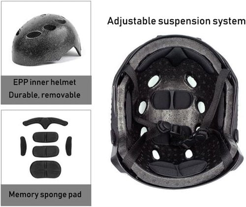 Tactical Airsoft Paintball Fast Helmet, with NVG Mount and Side Rail, CS Cosplay Tactical Gear Black Helmet