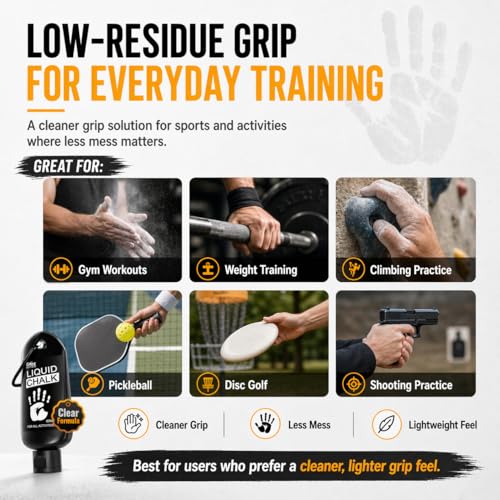 2 Pack Clear Liquid Chalk 60ml Low-Residue Grip for Gym & Climbing