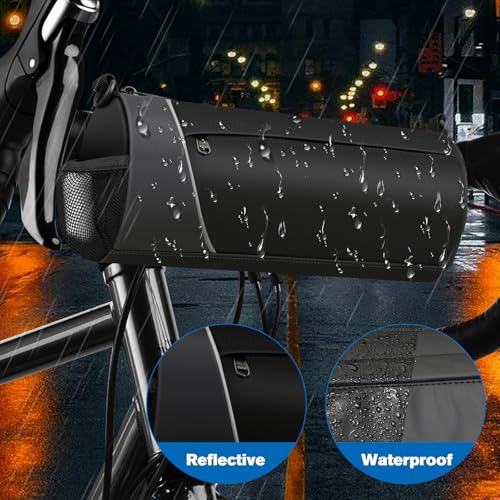 FINPAC Waterproof Bike Handlebar Bag with Gray and Black Variations - 2.4L Storage