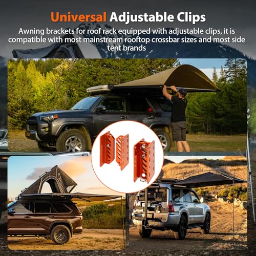 Universal Roof Rack Awning Mounting Brackets Quick-Release Set for SUVs
