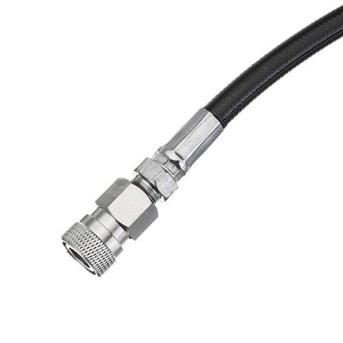 Gurlleu Universal DN2 Microbore Hose 4500 PSI PCP Paintball Fill Whip with Foster Quick-Detach Hose Assembly (24 inch Hose with Male to Female QD Disconnect)