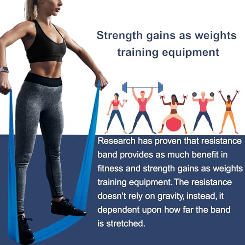 Resistance Bands Set 6.9FT Long Non-Latex Exercise Bands for Yoga Pilates & Rehab - Orange, Blue, Purple