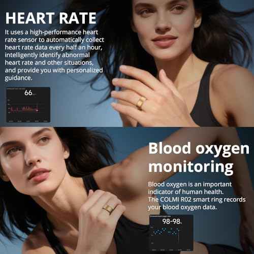 R02 Smart Ring, a Smart Ring for Women and Men, with a Charging case, Supports Heart Rate, Blood Oxygen, Sleep Health Monitoring, and Sports Tracking Ring. (Rose Gold, 8#)