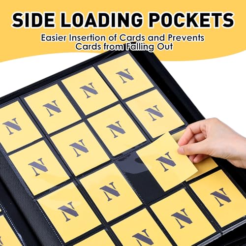 16 Pocket Card Binder - Ringless Trading Card Organizer - Black (16 Pockets)