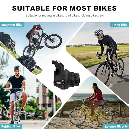 Aikolesa RS25-6R 6-Speed Bike Gear Shifter with Thumb Twist Grip - Universal Fit