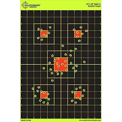 12"x18" Sight in Splatterburst Target - Instantly See Your Shots Burst Bright Florescent Yellow Upon Impact!