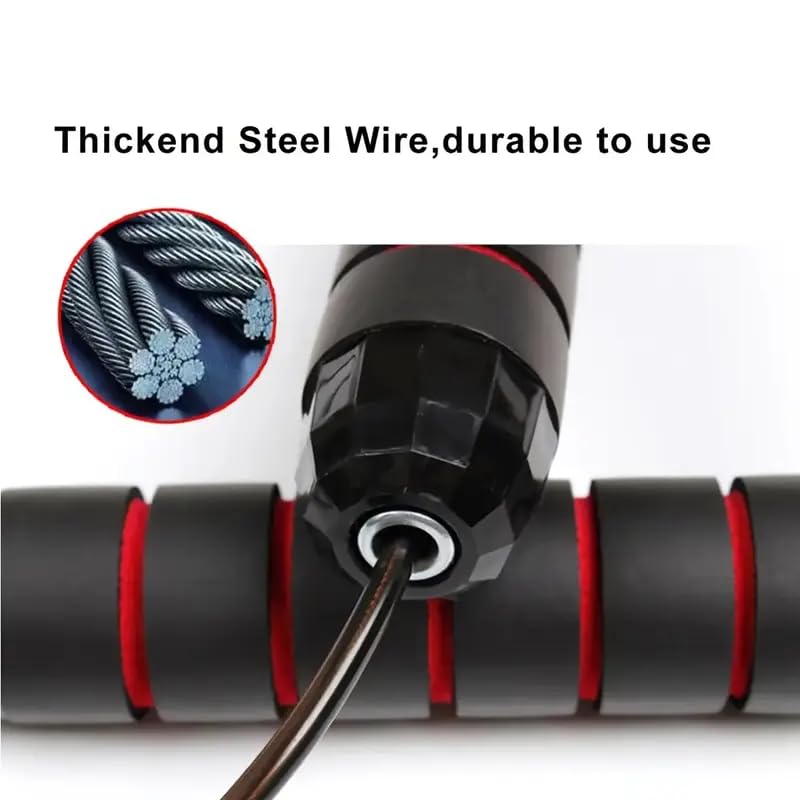 1PC Steel Wire Jump Rope for Fitness and Sports, Black