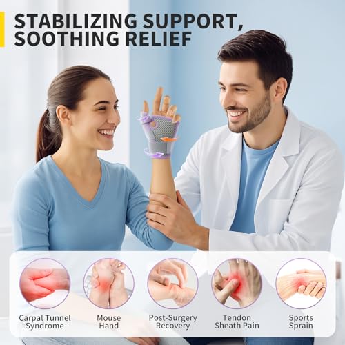 Adjustable Pink Thumb Splint & Wrist Brace for CMC & Carpal Tunnel Support Small/Medium