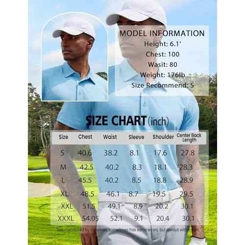 COOFANDY Men's Polo Shirt Golf Quick Dry Performance Short Sleeve Moisture Wicking Athletic Polo Collared Tennis T-Shirt