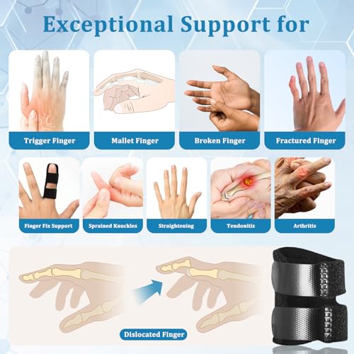 Trigger Thumb Splints 5 Pack - Finger Immobilizers for Injuries & Support