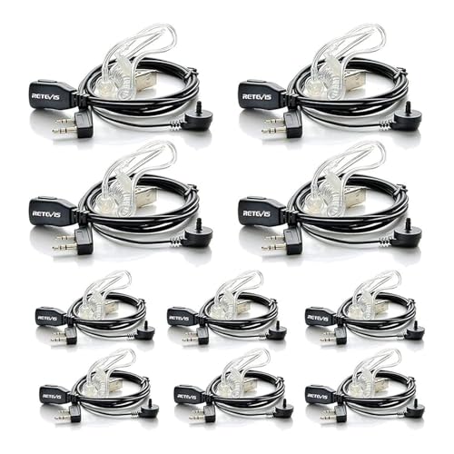 Retevis Walkie Talkie Earpiece with Mic - Acoustic Tube, Compatible with RT22/RT21/RT68/H777/RT86