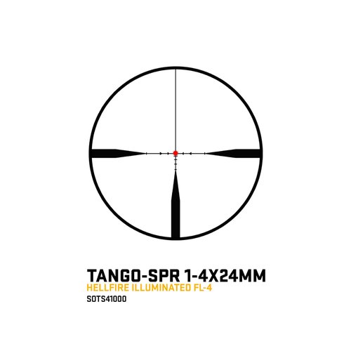SIG SAUER Tango-SPR LPVO 1-4x24mm 30mm Tube Second Focal Plane/SFP/F2 Shockproof Waterproof Fogproof Tactical Scope| Hellfire Illuminated FL-4 Reticle, Flip-Back Caps Included, SOTS41000