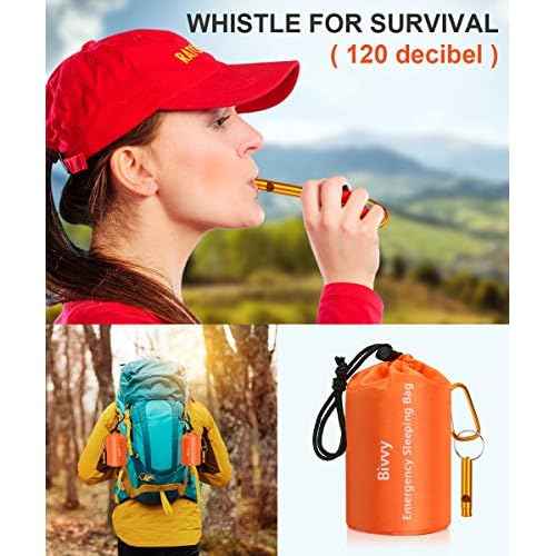 Timok Emergency Sleeping Bags Thermal-Emergency-Blankets?Ultralight Space Blankets Survival Waterproof Bivy Sack Multi-Purpose Survival Gear for Hiking, Camping, First Aid Kits, Outdoor Survival Gear